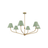 Xavier Chandelier 48" Vibrant Gold Green & White