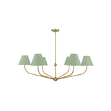 Xavier Chandelier 48" Vibrant Gold Green & White