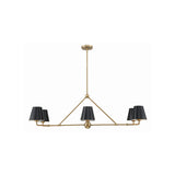 Xavier Linear Chandelier 46" Vibrant Gold Black & White