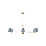 Xavier Linear Chandelier 46" Vibrant Gold Blue & White