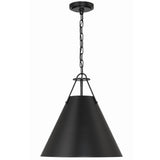 Xavier Pendant Medium Matte Black By Crystorama - Side View