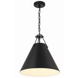 Xavier Pendant Medium Matte Black By Crystorama - With Light