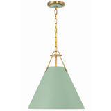 Xavier Pendant Medium Vibrant Gold Green By Crystorama Side View