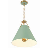 Xavier Pendant Medium Vibrant Gold Green By Crystorama - With Light