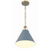 Xavier Pendant Small Vibrant Gold Blue By Crystorama - With Light