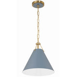 Xavier Pendant Small Vibrant Gold Blue By Crystorama