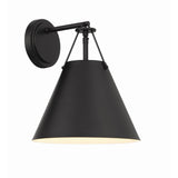 Xavier Sconce 10'' Matte Black Black & White