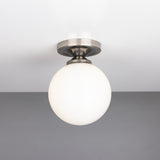 Yaounde Flush Globe Ceiling Light - Antique Silver