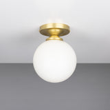 Yaounde Flush Globe Ceiling Light - Satin Brass