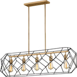 Zarra Linear Chandelier — 44", Satin Brass