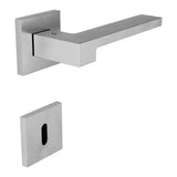 Zelda Door Lever in Satin Chrome angled view by Colombo Design