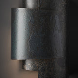 Zen Wall Sconce detail in Clear Steel, by Hubbardton Forge