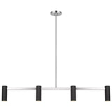 Zentro 4 Light Linear Chandelier Brushed Nickel By Generation Lighting Main View 2