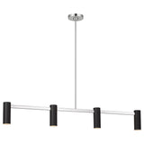 Zentro 4 Light Linear Chandelier Brushed Nickel By Generation Lighting Main View 3