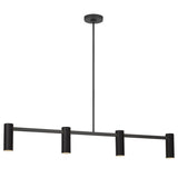 Zentro 4 Light Linear Chandelier Midnight Black By Generation Lighting Main View 2