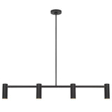 Zentro 4 Light Linear Chandelier Midnight Black By Generation Lighting Main View 3