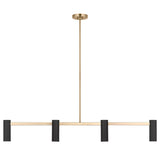 Zentro 4 Light Linear Chandelier Satin Brass By Generation Lighting Main View 1