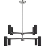 Zentro Eight Light Chandelier Brushed Nickel By Generation Lighting - Front View