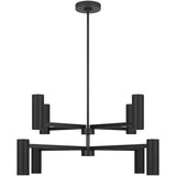 Zentro Eight Light Chandelier Midnight Black By Generation Lighting - Front View
