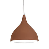 Zoe Ceramic Pendant Light by Geo Contemporary in Terracotta ceramic with a black cord