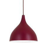 Zoe Ceramic Pendant Light by Geo Contemporary in Wine ceramic with a brown cord