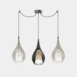 Zoe Multi Light Pendant By Cangini & Tucci, Metallic Glass Color: Clear, Black, Bronze, Titanium, Petroleum, Lapsus, Teal Green, Finish: Chrome, Matt black, Brushed Chrome, , | Casa Di Luce Lighting