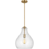 Zola Pendant — 13", Clear, Satin Brass