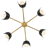 Zuri Chandelier Lacquered Brass Satin Black By Lark Living - Down View