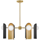 Zuri Chandelier Lacquered Brass Satin Black By Lark Living - Side View1