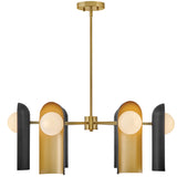 Zuri Chandelier Lacquered Brass Satin Black By Lark Living - Side View2