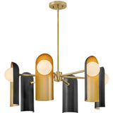 Zuri Chandelier Lacquered Brass Satin Black By Lark Living - Side View6