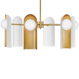 Zuri Chandelier Lacquered Brass Satin Off White By Lark Living - Detailed View1