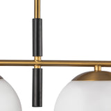 Zuri Linear Pendant Light Brushed Gold Opal Glass By Alora - Detailed View1