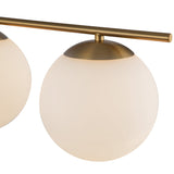 Zuri Linear Pendant Light Brushed Gold Opal Glass By Alora - Detailed View