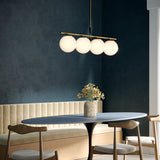 Zuri Linear Pendant Light Brushed Gold Opal Glass By Alora - Lifestyle View