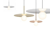 Bola Disc Pendant by Pablo, Finish: Chrome, Brass, Gold Rose, Gunmetal, Gloss White/Chrome, Size: Small, Medium, Large, X-Large, | Casa Di Luce Lighting