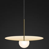 Bola Disc Pendant by Pablo, Finish: Chrome, Brass, Gold Rose, Gunmetal, Gloss White/Chrome, Size: Small, Medium, Large, X-Large, | Casa Di Luce Lighting
