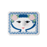 Bjørn Wiinblad Dora Bonbonniere, Blue, H: 3.1" By Bjorn Wiinblad