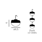 Cherry Mini Portable Light (Set of 3) - dimensions drawing