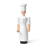 Kay Bojesen Cook Girl, White, H: 6.9" By Kay Bojesen