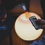 Sphere Battery Wine Cooler Lamp - streaming music from a phone