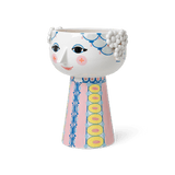 Bjørn Wiinblad Eva Vase, Pink/Blue, H: 9.3" By Bjorn Wiinblad