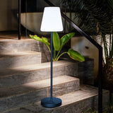 Lola Slim Solar Floor Lamp - Anthracite, on garden steps