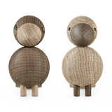 Kay Bojesen Lovebirds, Oak/Smoked Oak, H: 3.5" By Kay Bojesen