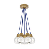 Mina Multi Light Pendant by Tech Lighting, Finish: Aged Brass, Color: Blue Cord, Number of Lights: 7-Light | Casa Di Luce Lighting