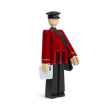 Kay Bojesen Postman, Black/Red, H: 7.9" By Kay Bojesen