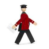 Kay Bojesen Postman, Black/Red, H: 7.9" By Kay Bojesen