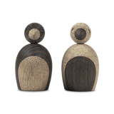 Kay Bojesen Pair Of Sparrows, Small, Oak/Smoked Oak, H: 2.2" By Kay Bojesen