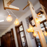 Stella Solar String Lights - strung indoors
