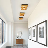 Loom 14 Square Flushmount by Tech Lighting, Finish: Black/Gold, Light Option: 120 Volt LED, 277 Volt LED, | Casa Di Luce Lighting